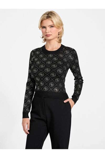 Guess Logo rhinestones sweater