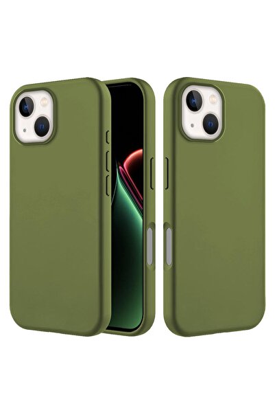 Zebana Apple iPhone 15 Uyumlu Kılıf İçi Kadife Silinebilir Lansman Kılıf Koyu...