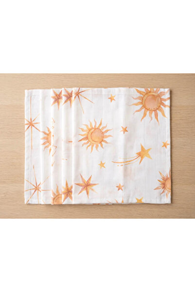 jr.bunnies Baby Muslin Mouth Wipes Sun Patterned Set of 5 – Soft and Absorben...