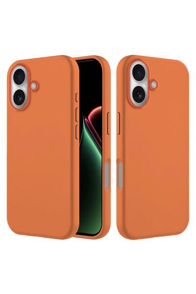 Zebana Apple iPhone 17 Uyumlu Kılıf İçi Kadife Silinebilir Lansman Kılıf Turuncu