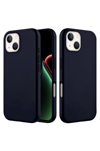 Zebana Apple iPhone 15 Uyumlu Kılıf İçi Kadife Silinebilir Lansman Kılıf Siyah