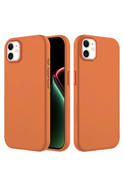 Zebana حافظة K مخمل قابلة للمسح متوافقة مع هاتف iPhone 12 باللون البرتقالي