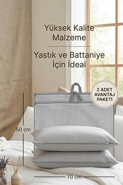 Textile sweet 2 ADET Çok Amaçlı Yastık Saklama Çantası 50x70