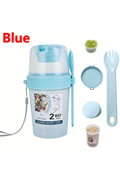 Choice أكواب إفطار زرقاء سعة 800 مل، كوب سلطة للوجبات الخفيفة، وجبة خفيفة من ...