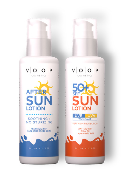 VOOP Body Sun Cream 50 Spf - 150 ml & After Sun Cream - 150 ml| Double Set