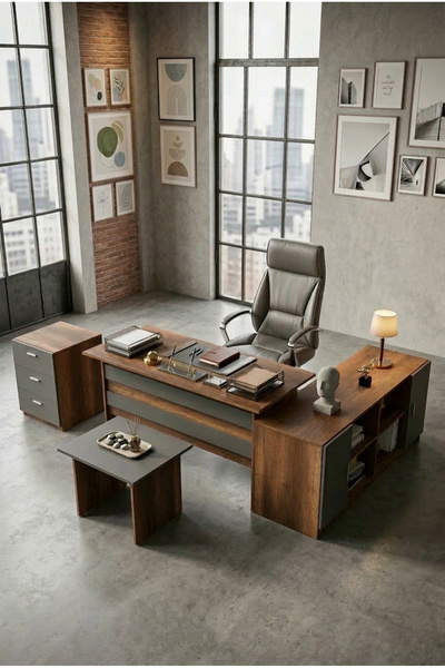Robin Home Ofis Çalışma Masası + Ofis Sehpası + Ofis Dolabı + Keson