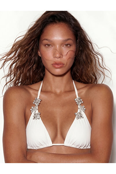 Koton Τοπ μπικίνι με πέτρες Λεπτομέρεια με αξεσουάρ Triangle