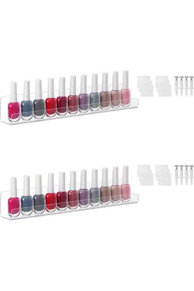 Arabest 2-Piece 15" Clear Acrylic Floating Wall Shelves, Transparent Display ...