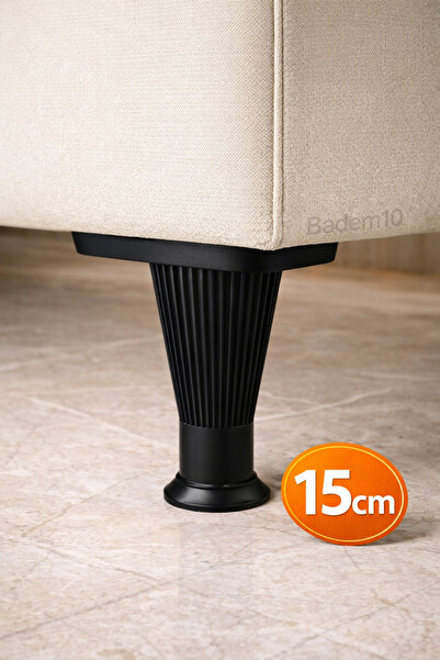 Badem10 15 Cm Picioare Soclu Negru - Mobila Canapea Puf Unit Picior Scaun