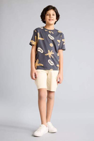 DeFacto Шорти с еластична талия и джобове за момчета B5868A825HS