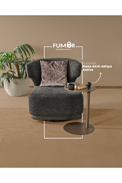 Fumor Deep Yuvarlak Akıllı Sehpa