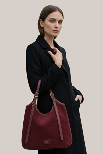 HNB Women's Genuine Suede Adjustable Strap Pack Shoulder Bag