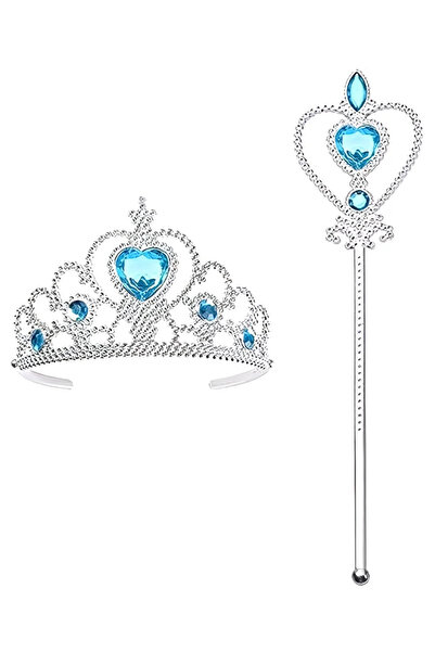 ReilaParty Set de coroană și baghetă prințesă Elsa cu tematică Frozen