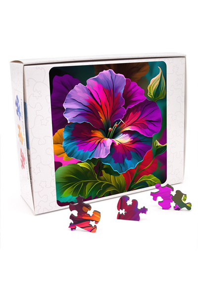 WoodMix Puzzles Puzzle din lemn cu flori - Petunie - 200 de piese - 30 x 30 cm
