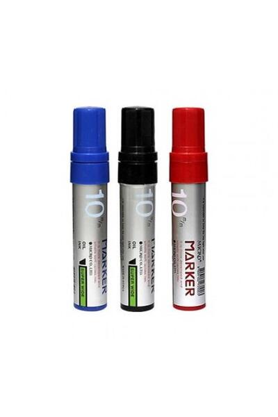 Mikro Micro Marker Pen 10 Mm. Black - Blue - Red Set of 3