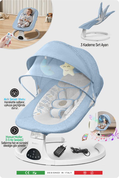 Livenzi Movibaby Hareket Sensörlü Otomatik Ana Kucağı-Blue