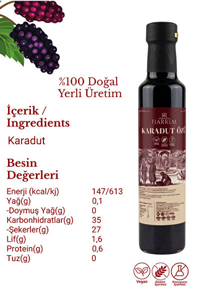 Harrem Karadut Özü Meyve Özü 350 gr