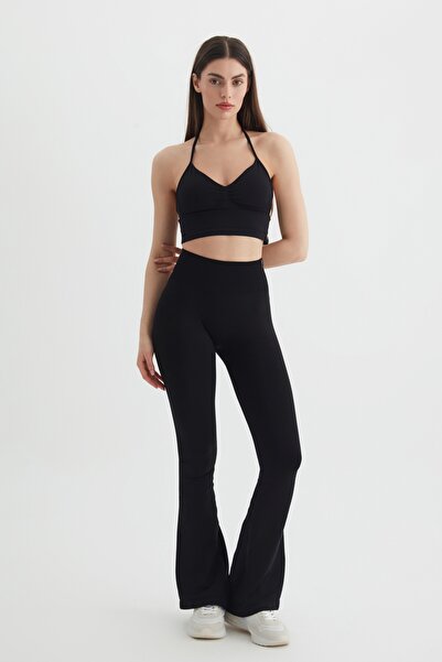 cervus ملابس رياضية نسائية درزة مخفية واسع الأرجل عالية الخصر T يبرز انحناءات...