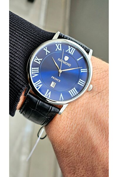 Raymond Men's Roman Numerals Classic Retro Watch - Rym-631820 Ss-Bk-Bl
