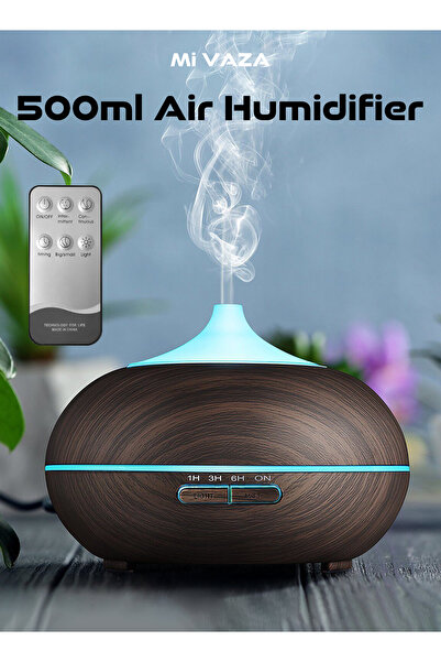 Mi VAZA 500ML Aromatherapy Essential Oil Diffuser Wood Grain Remote Control U...