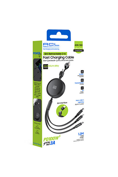 ACL ACK-122 Pd 100W 3A 5 In 1 Şarj Kablosu