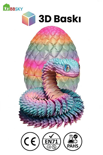 BBSKY 3D Baskı Oyuncak Yılan Yumurta Seti, İçinde Yılan, Çocuklar ve Yetişkin...