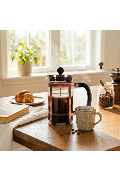 Any Morning 600 ml French Press, Paslanmaz Çelik Kahve ve Bitki Çayı Demleme ...
