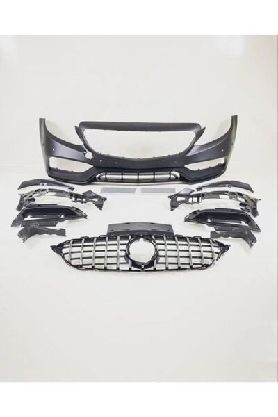 autogp Mercedes w205 c63 ön tampon ve panjur seti siyah trim 2014 / 2018