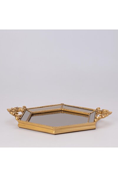 Selim Hexagonal Mirrored Tray Gold