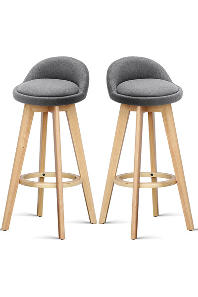 Quasar & Co. Set of 2 bar stools, swivel, upholstered, suitable for the kitch...