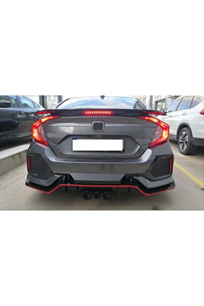 autogp Honda civic fc5 uyumlu turbo spoiler si ışıklı boyasız 2016+