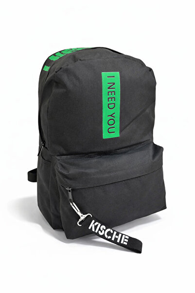 KISCHE Geanta Sport Scoala - Rucsac, Detaliat Text, I Need You Culoare Aurie