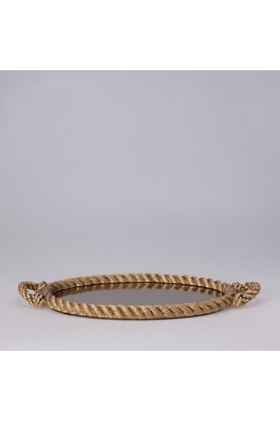 Selim Rope Aynalı Tepsi Altın