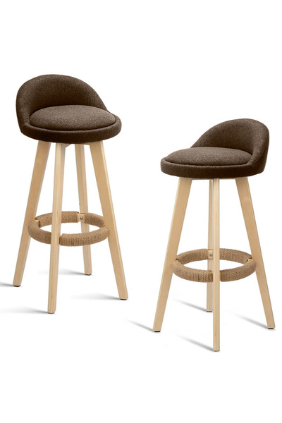 Quasar & Co. Комплект от 2 бар стола, въртящи се, тапицирани, подходящи за ку...