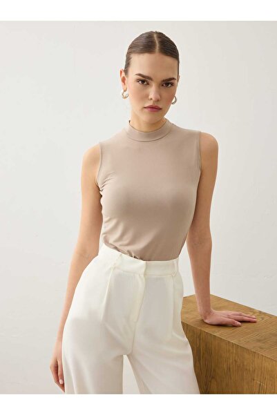 Refka High Neck Sleeveless Undershirt Blouse - Nude -