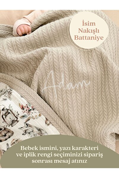 Mouliss %100 Pamuk Waffle Yumuşak Dokulu Bebek Battaniyesi 80x75 cm - Kişiye ...
