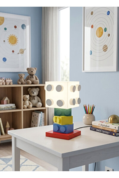 Piccomino Lego Tasarımlı Çocuk Odası Gece Lambası – Dekoratif Masa Lambası