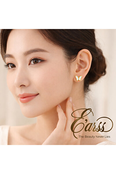 earss Butterfly Stud Earrings for Women & Girls – Gold Plated with Elegant Mo...