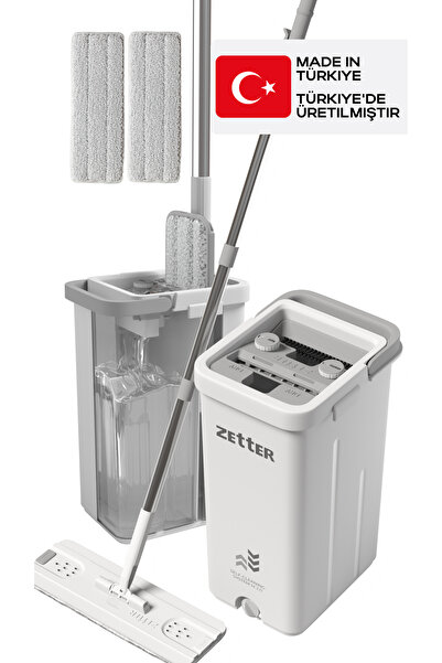 Zetter Paspas ve Mop Temizlik Seti M, 10 L Kova, Kolay Sıkmalı, Mikrofiber Be...