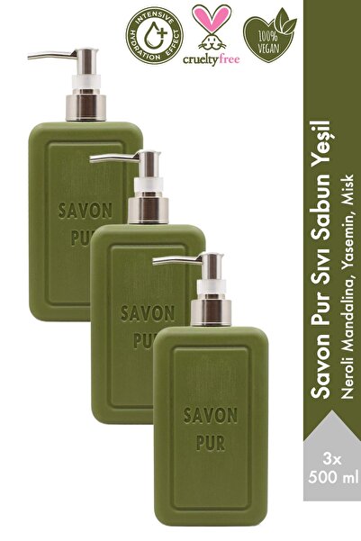 Savon De Royal Savon Pur Luxury Sıvı Sabun Yeşil 500 ml 3 Adet |Mandalina, Ya...