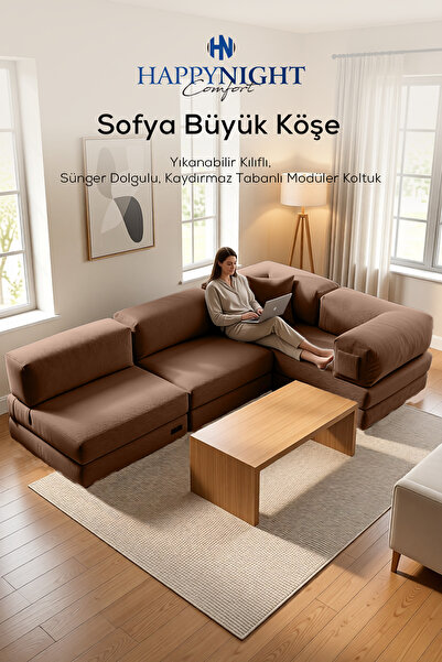 HAPPYNIGHT Sofya Büyük Köşe | Aktivite Koltuğu | Oyun Koltuğu | Sünger Koltuk...