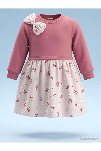 Civil Girls Çiçek Desenli 2-5 Yaş Elbise - Pembe 2-3 Yaş