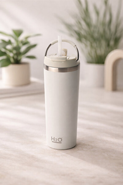 H2O Termos Pipetli Kupa * Gri 660 ML.