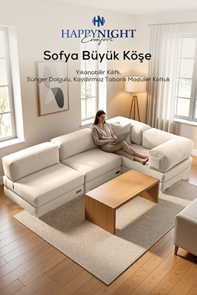 HAPPYNIGHT Sofya Büyük Köşe | Aktivite Koltuğu | Oyun Koltuğu | Sünger Koltuk...
