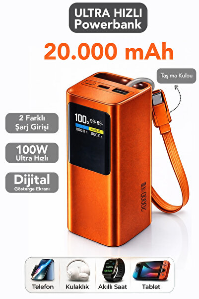 mimtec 100W Ultra Hızlı Powerbank - 20.000mAh USB-A Type-C Çıkışlı Alüminyum ...