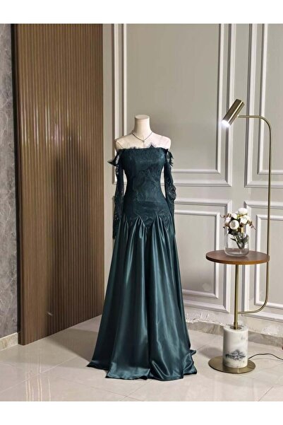 vanus fashion 6736-فستان همسة زمرد