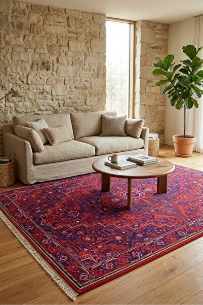 Al Kaffary Carpet سجاد بشاير بنقش تراثي عربي فاخر يضفي دفئًا وأناقة على المجالس وغرف النوم والمعيشة ، 200×300سم، أحمر