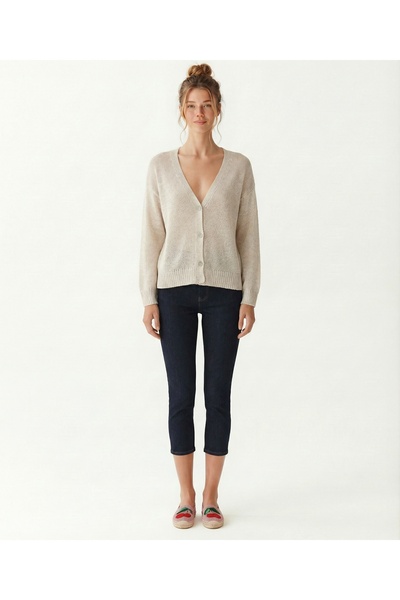 Yargıcı Regular V-Neck Long Sleeve Cardigan