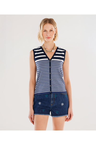 Yargıcı V-Neck Sleeveless Cardigan