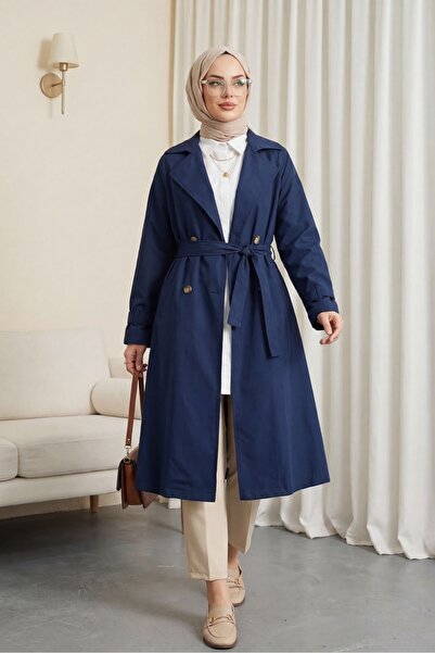 HİJABAYA Μπολερό Λεπτομερής Ζωγραφισμένη Καμπαρντίνα με Ζώνη